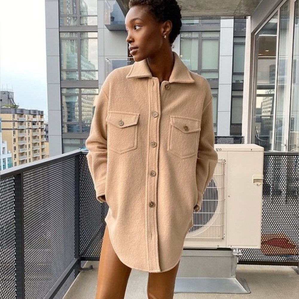 Wilfred Free (Aritzia) the Ganna merino wool shirt jacket (shacket)